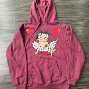 Y2K Burgundy Betty Boop “HeartBreaker” hoodie Size Small Womens